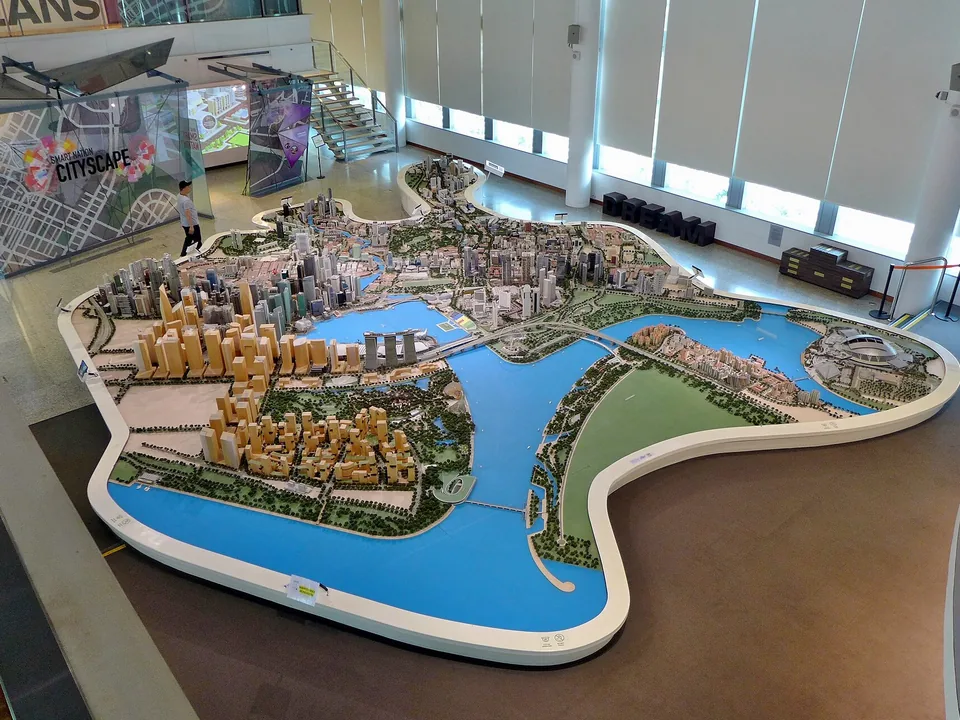 Large city model inside Singapore City Gallery